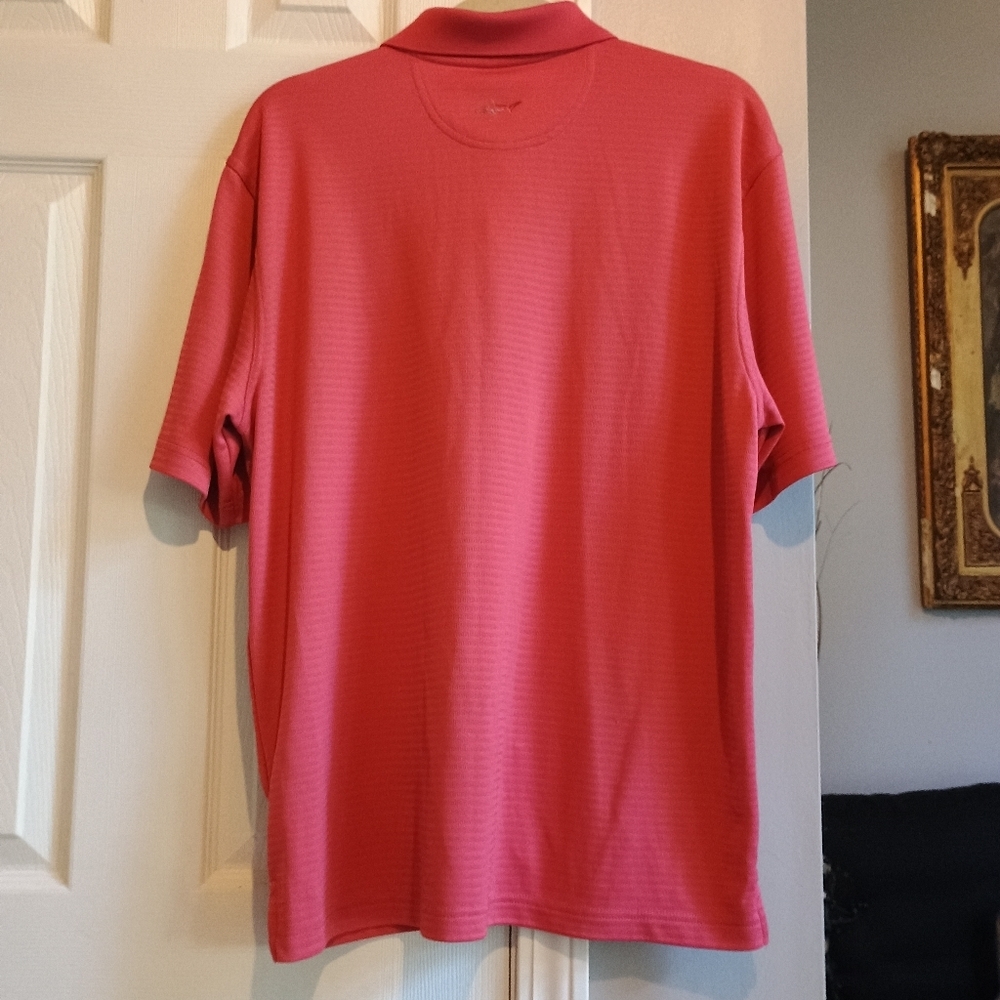 Greg Norman Mens Large Salmon Polo Shirt Short Sleeve Golf Preppy Classic - Picture 12 of 16